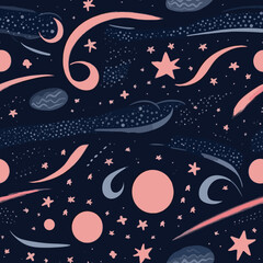 Wall Mural - Seamless Colorful Galaxy Pattern.

Seamless pattern of Galaxy in colorful style. Add color to your digital project with our pattern!