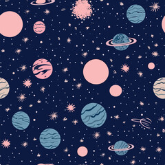 Wall Mural - Seamless Colorful Galaxy Pattern.

Seamless pattern of Galaxy in colorful style. Add color to your digital project with our pattern!