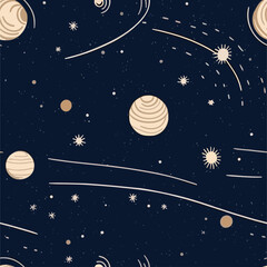 Wall Mural - Seamless Colorful Galaxy Pattern.

Seamless pattern of Galaxy in colorful style. Add color to your digital project with our pattern!