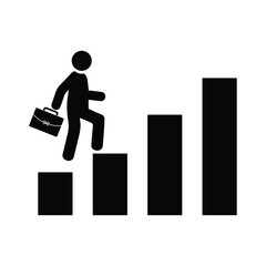 Businessman walking up on graph, Business concept growth and the path to success and earning, Icon design vector illustration