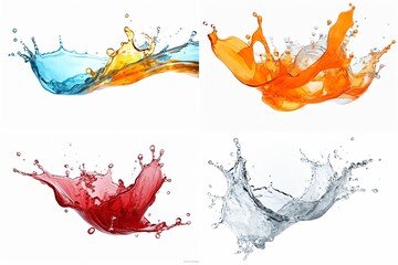 Aufkleber - set of color splashes isolated on white background.