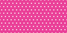 Pink Barbie Background With Seamless Polka Dot Pattern. Vector Illustration