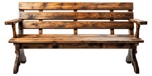 Old Wooden Park Bench Isolated - Generative AI