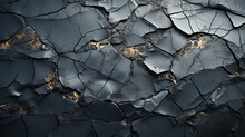 Cracked Asphalt, Abstract Texture And Pattern On Rough Terrain, Generative Ai