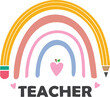 Vector rainbow teacher