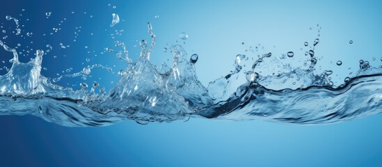Leinwandbilder - water splashing on a blue background with empty space for copying