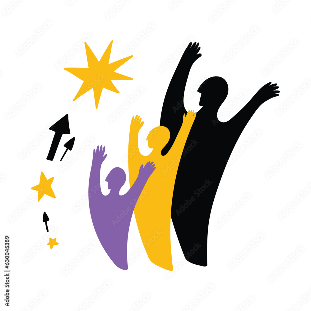 Cartoon Color Teamwork Concept with Characters People Flat Design Style ...