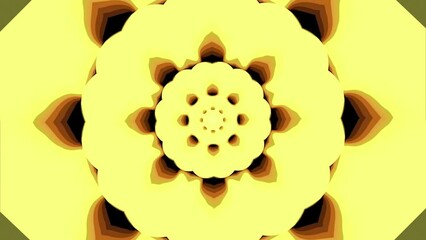 Poster - Mandala-style pattern with rotating petals. Design. Beautiful rotating pattern with mirror effect. Hypnotic pattern with rotating repeating ornament