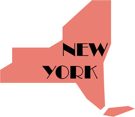 Poster - outline drawing of new york state map.