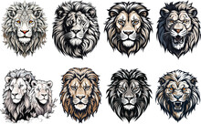 Strength Lion Mane Head Roaring Illustration Animal Vector Badge Black And White Brand Branding Brave College Emblem Graphic Identity Jungle Tattoo Majestic