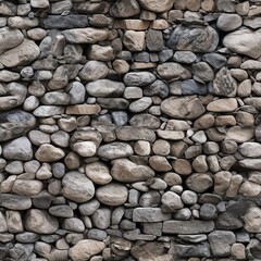 Canvas Print - Seamless pattern with old shabby stones. Natural cobble endless texture.