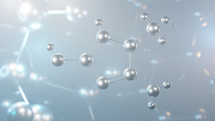 Wall Mural - creatinine molecular structure, 3d model molecule, creatine breakdown product, structural chemical formula view from a microscope