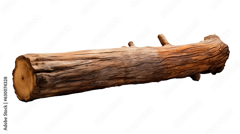Old wood log transparent background. Wooden log png