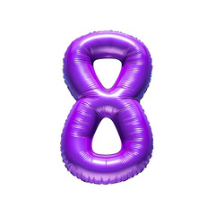 Wall Mural - Colorful Purple Air Mattress in the Shape of the Number 8 Eight. Isolated on white background. Summer colorful vacation symbol.