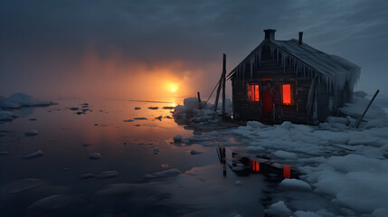 Wall Mural - house on the northpole