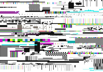 Wall Mural - glitch background. abstract noise effect, error signal, television technical problem. vector illustr