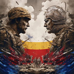 War Poster Symbolizing Russia's War with Ukraine