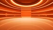 Futuristic Room in Orange Colors with beautiful Lighting. Stunning Background for Product Presentation.