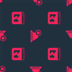 Poster - Set Broken file and Filter setting on seamless pattern. Vector