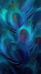 Wall Mural - Abstract Feather Pattern Texture,  Cool Colours. Generative AI