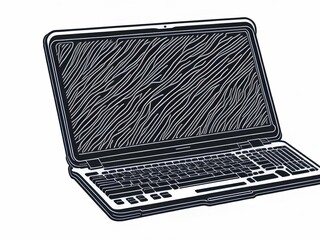 Fototapete - laptop isolated on white background Ganerated Ai