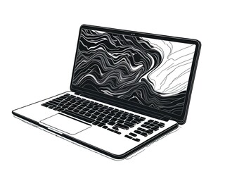 Fototapete - laptop computer and laptop Ganerated Ai