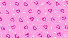 Love Pink Patterns Background In Pink And White Colors With Hearts. Perfect For Valentine's Day, Baby, Beauty, Fantasy, Magical, Princess Videos.