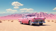 Classic Pink Car In Pink Style