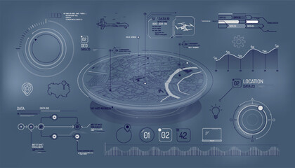 Wall Mural - Set of infographic elements about air cargo tracking.