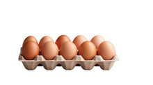 Eggs In A Carton Box Of 10 Isolated On A Transparent Background