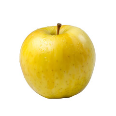 A perfect yellow apple isolated on a transparent background