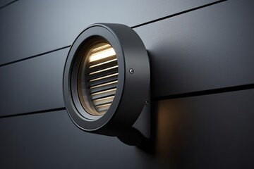 Modern in design, this outdoor lighting fixture is a wall mounted downlight lamp suitable for office buildings.