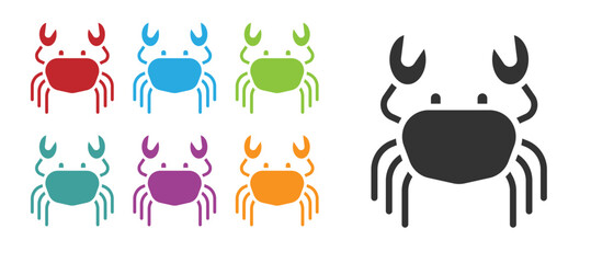 Wall Mural - Black Crab icon isolated on white background. Set icons colorful. Vector