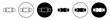 Buckle vector icon set. strap plastic clasp symbol in black color. luggage belt buckles pictogram. 