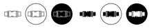 Buckle Vector Icon Set. Strap Plastic Clasp Symbol In Black Color. Luggage Belt Buckles Pictogram. 