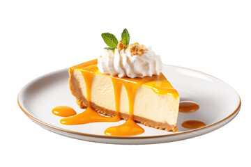 Poster - Delicious Slice of Pumpkin Cheesecake Isolated on a Transparent Background