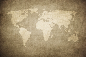 Sticker - Old map of the world in grunge style. Perfect vintage background..