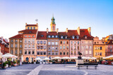 Fototapeta Miasta - Old Town Square in Warsaw during a Sunny Day
