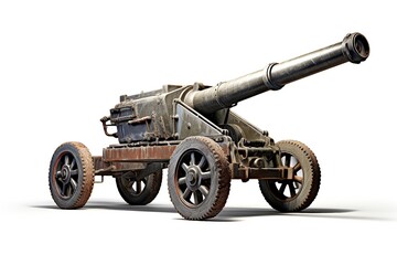 Poster - vintage cannon isolated on white background.