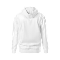 Blank Back View Hoodie White mockup natural shape invisible mannequin isolated on a white background