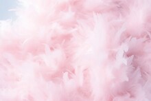 Feathery Cloud Texture Background, Soft And Billowy Cloud Formations, Pastel Pink And Blue Sky Backdrop, Ethereal And Heavenly.
