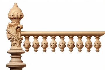 Poster - stone railing isolated on white background.