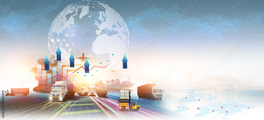 Global business of Container Cargo freight train for Business logistics ...
