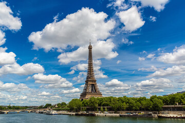 Wall Mural - Eiffel tower and Seine river in Paris, France