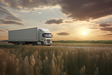 truck mockup graphic illustration 