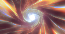 Abstract Energy Yellow Tunnel Twisted Swirl Of Cosmic Hyperspace Magical Bright Glowing Futuristic Hi-tech With Blur And Speed Effect Background