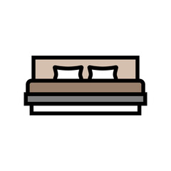 Wall Mural - bed minimalistic stylish color icon vector. bed minimalistic stylish sign. isolated symbol illustration