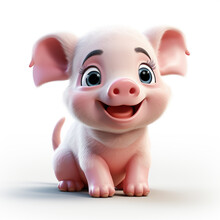 Pink Cute Pig Cartoon