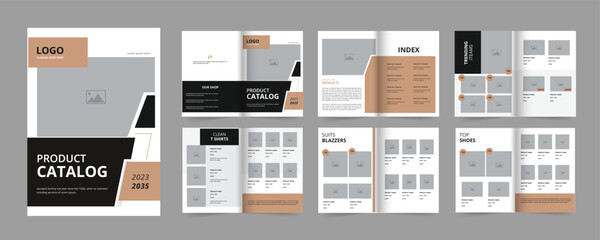 Wall Mural - modern professional brown product catalogue design template