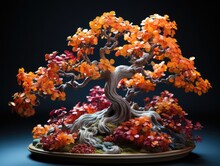 Autumn Colors Of Japanese Bonsai Tree